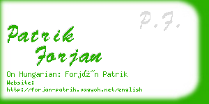 patrik forjan business card